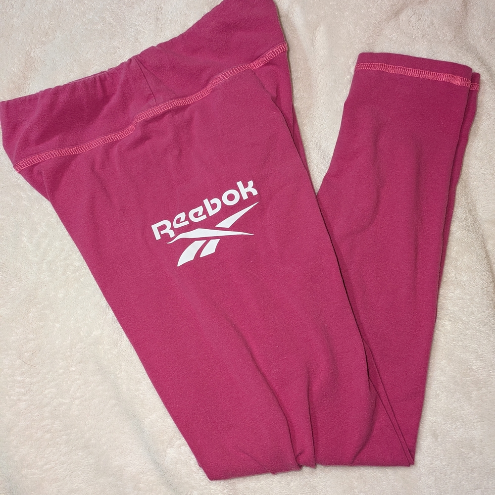 Reebok Kids Raspberry Pink Logo Leggings